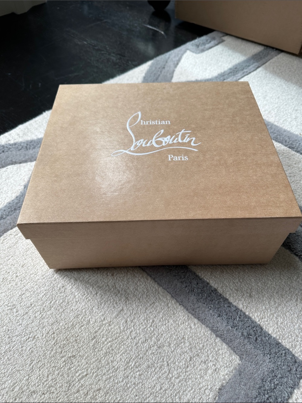 Christian Louboutin Tan and White Branded Shoe Box